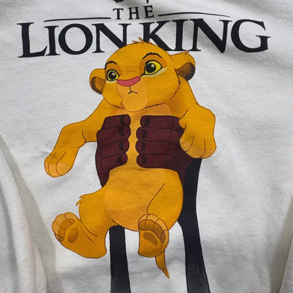 Disney Sweatshirt Girls XL White Lion King Simba Graphic Pullover Crewneck Good